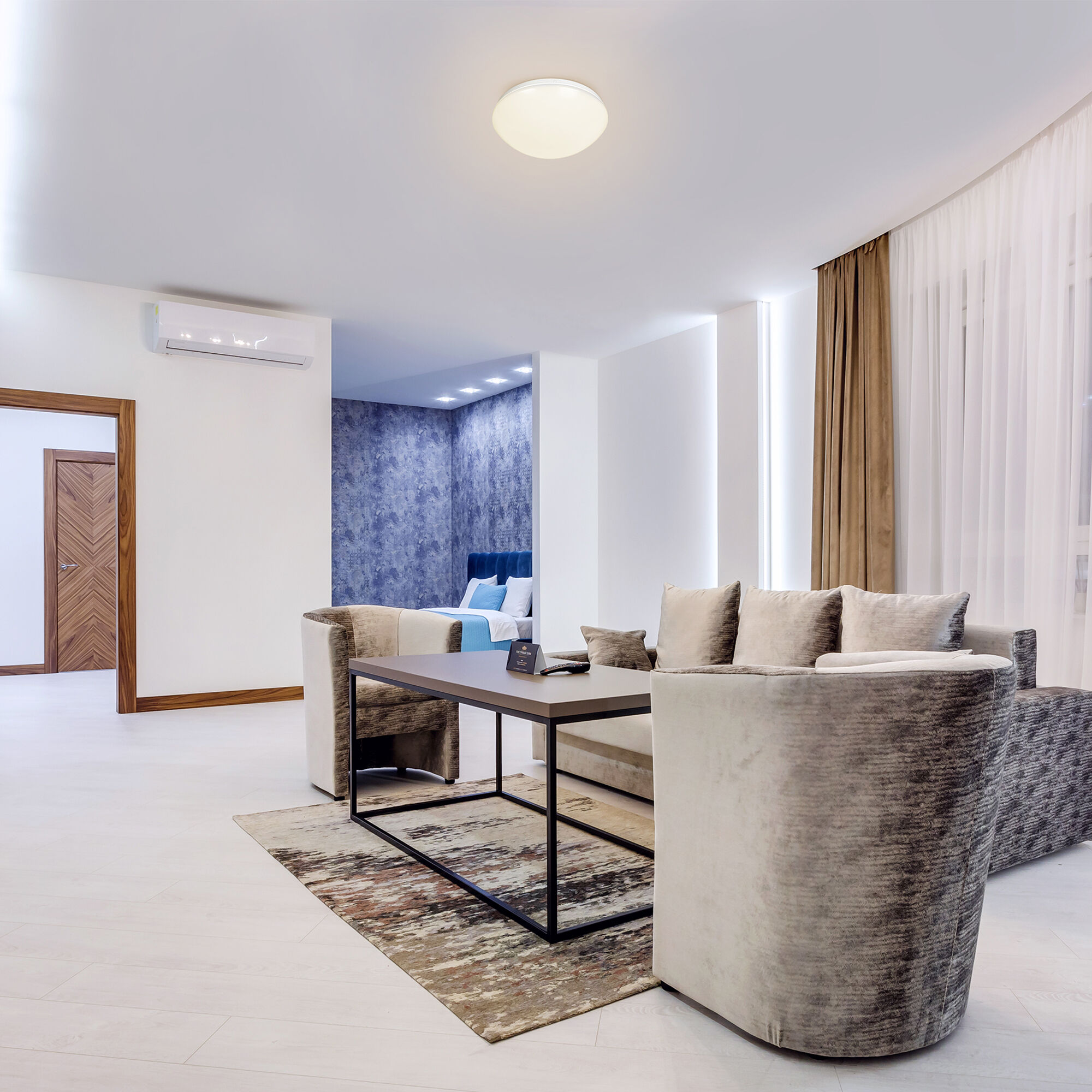 EnviroLite LED 10.75 inch White Puff Flush Mount Ceiling Light